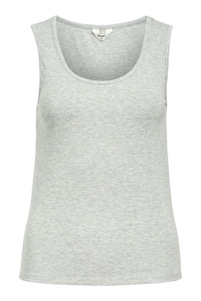 Jannie ribbed tank top, Light grey melange